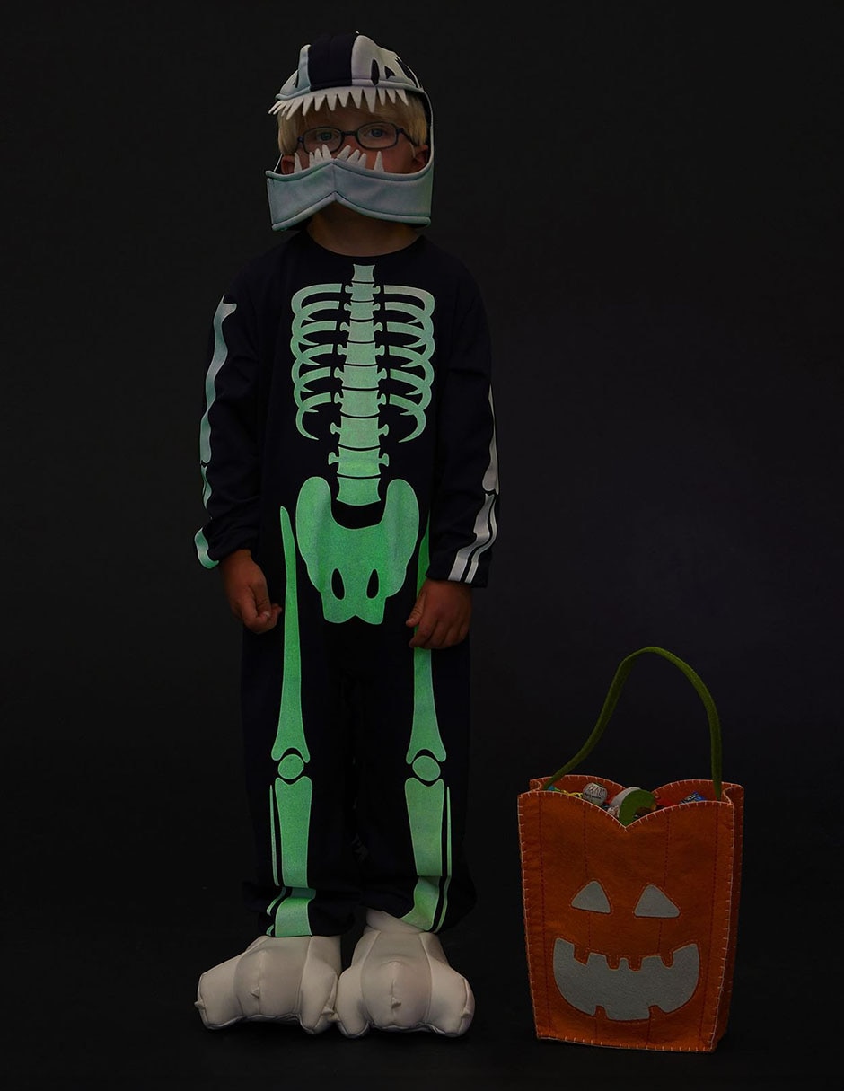 Disfraz de Halloween Skeleton de dinosaurio para niño
