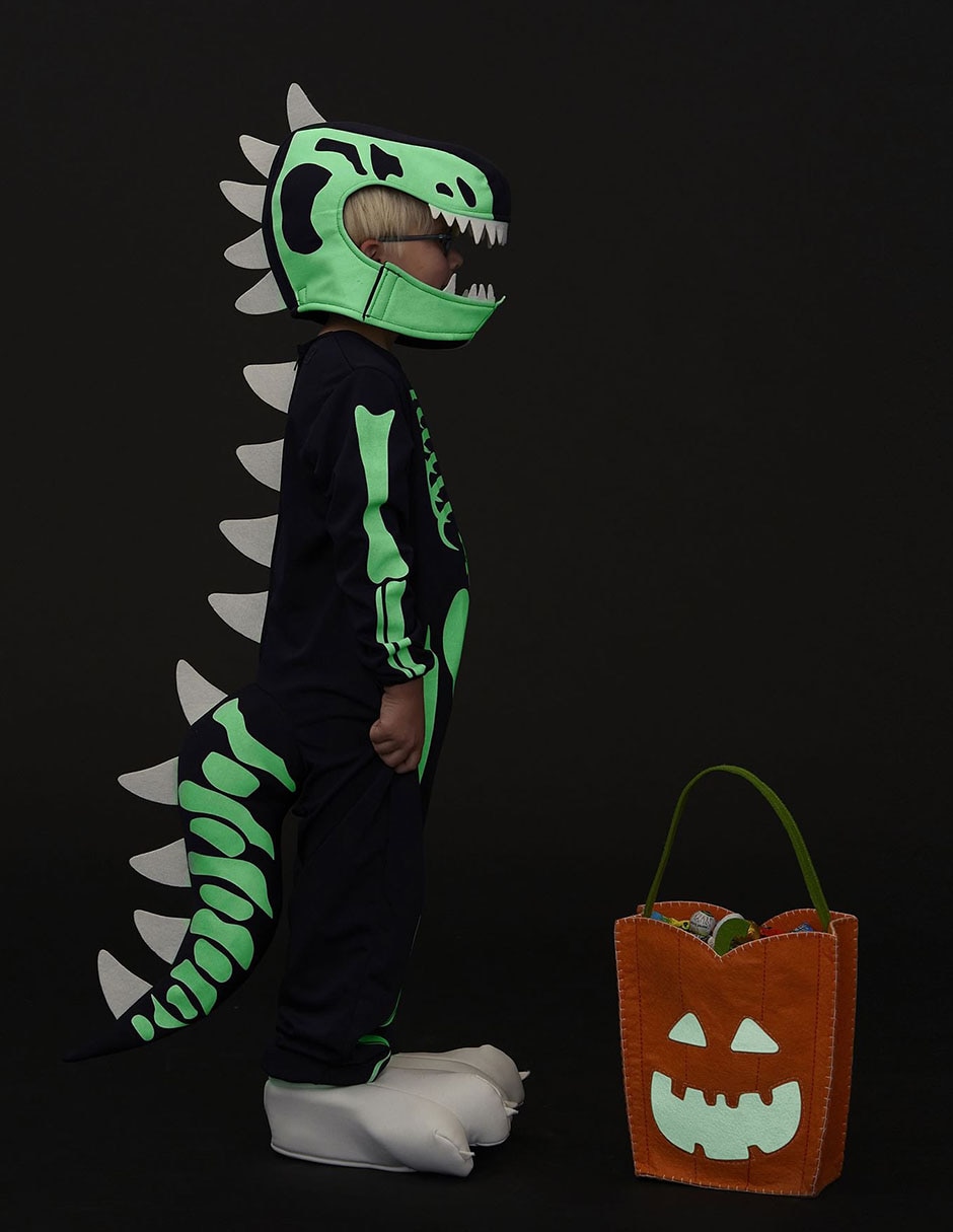 Disfraz de Halloween Skeleton de dinosaurio para niño