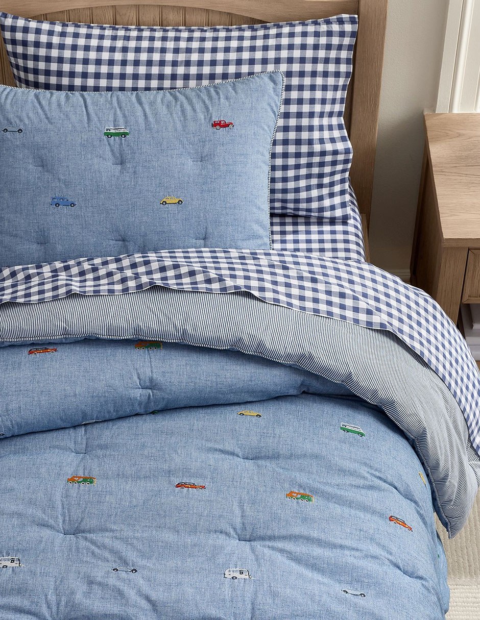 Edredón Chambray Embroidered Transportation 2