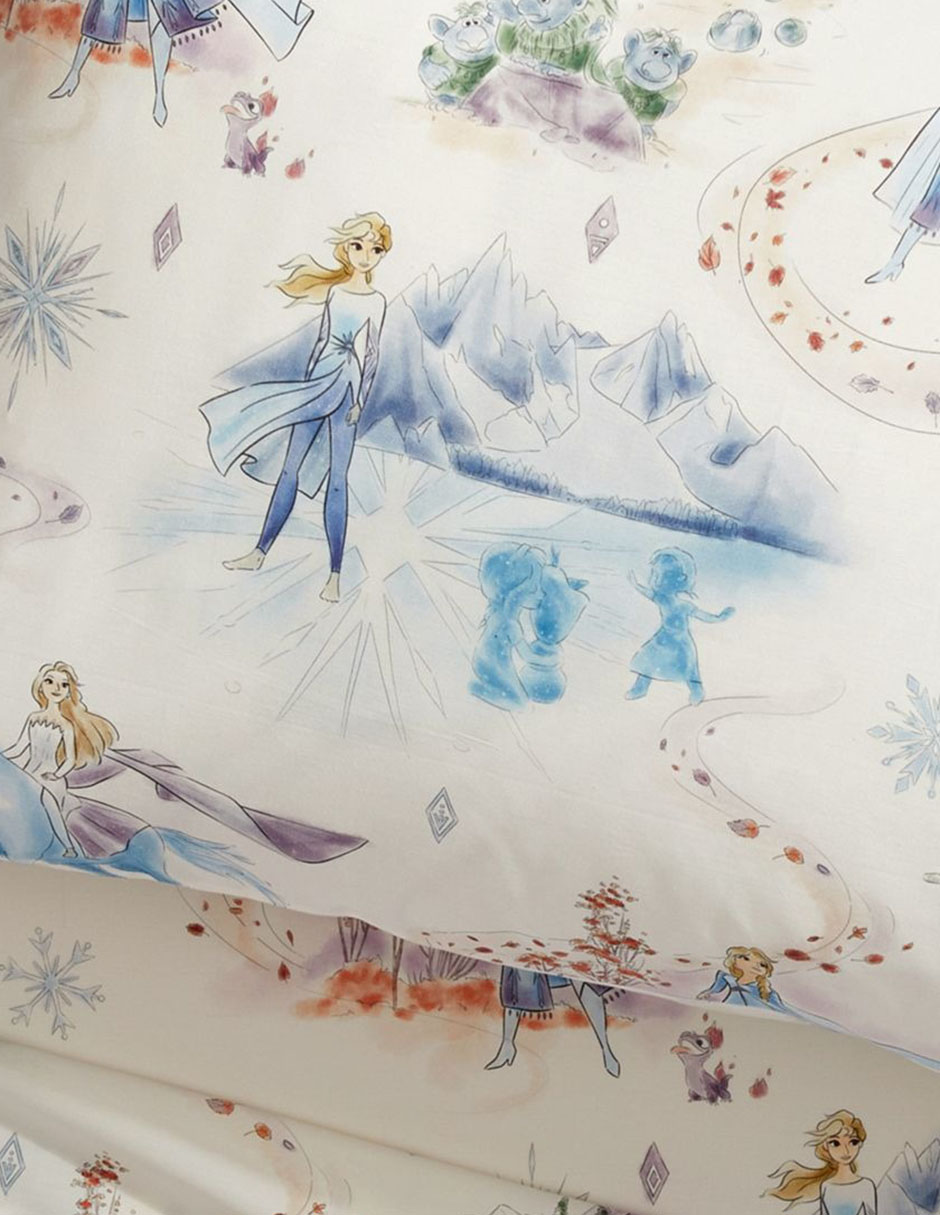 Juego de sábanas navideñas de algodón Frozen 2 3