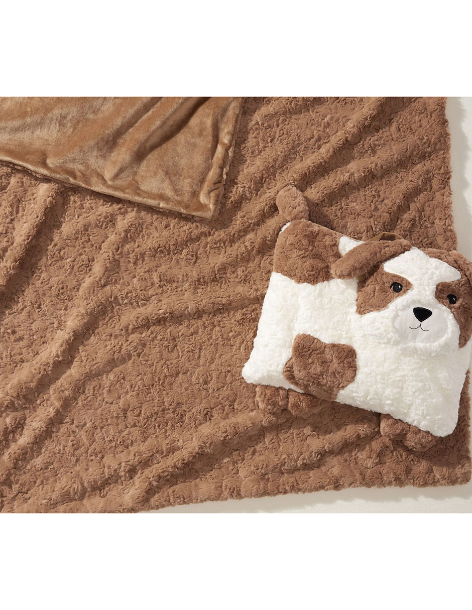 Set de manta con almohada de tejido plano Jack Spaniel para bebé 4