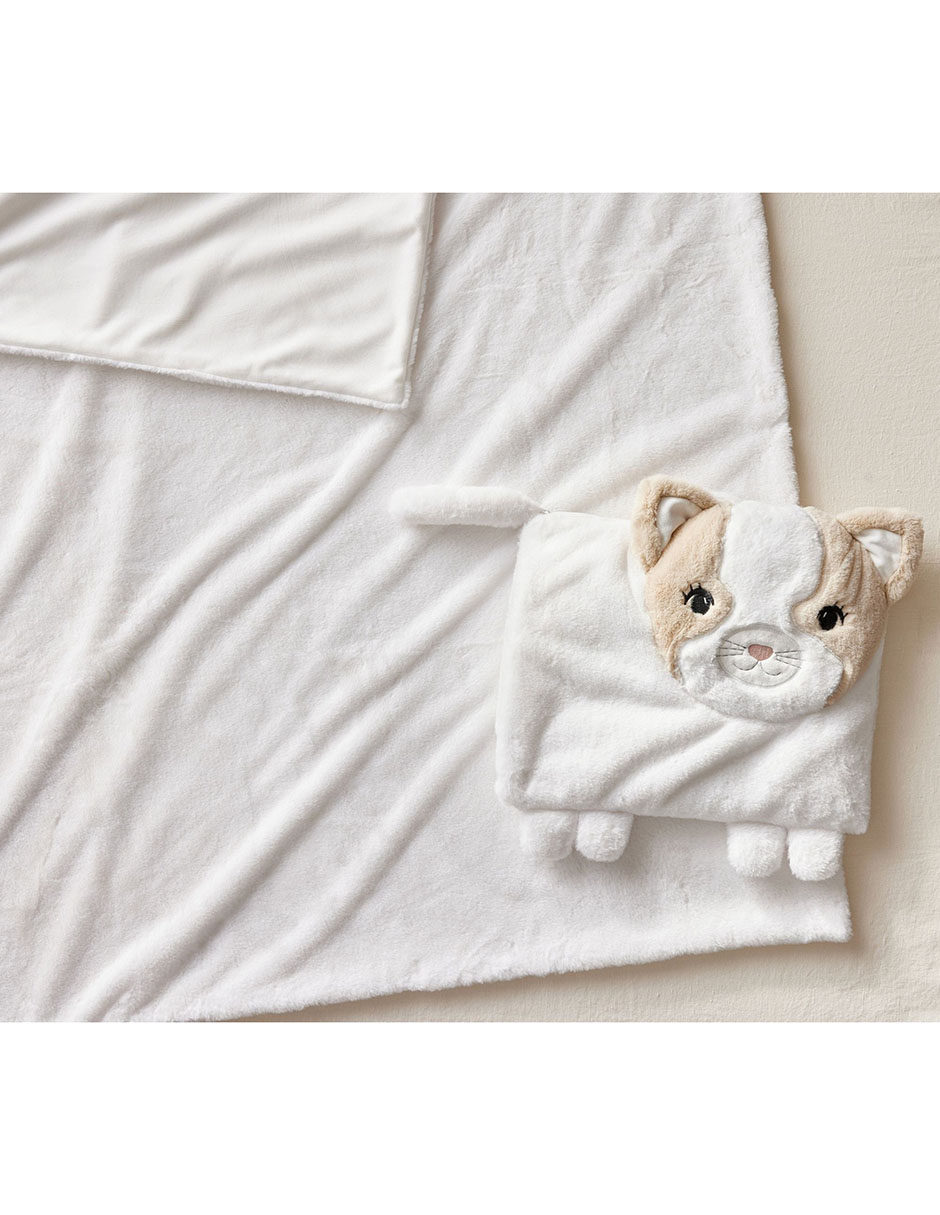 Set de manta con almohada de tejido plano Juniper Kitty para bebé 3