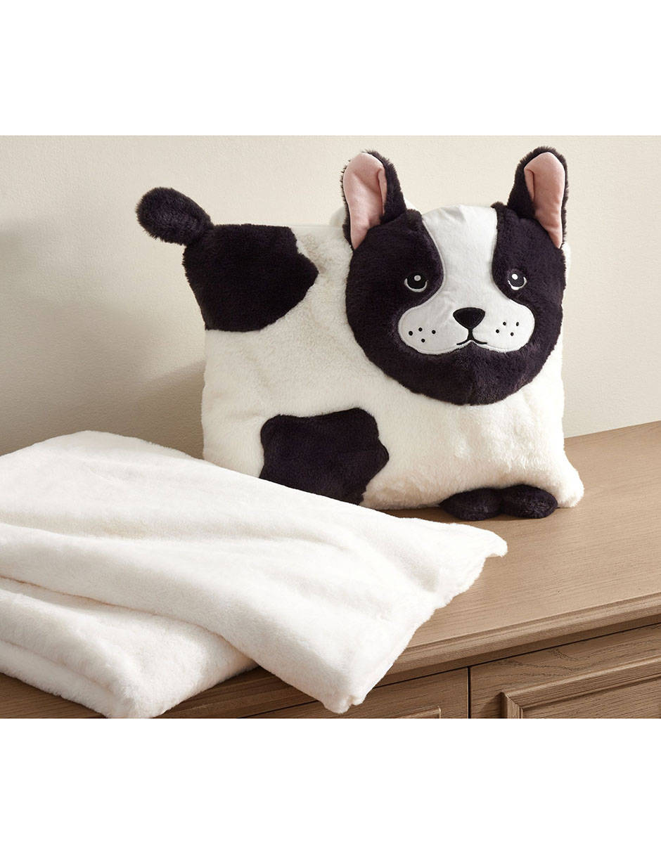 Set de manta con almohada de tejido suave Pippa Frenchie para bebé 2