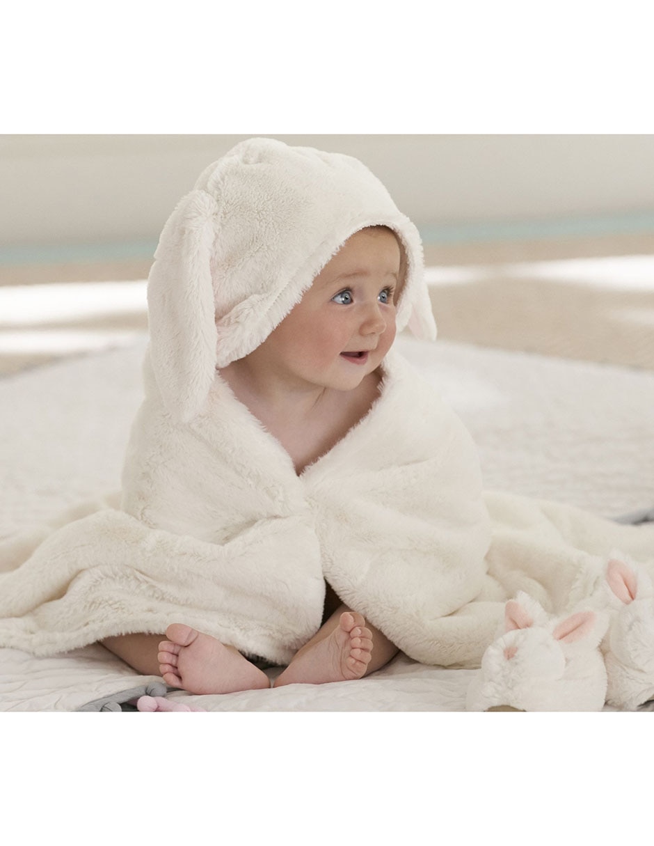 Toalla con gorro Bunny Baby de algodón infantil 3