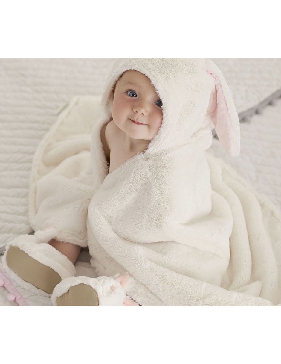 Toalla con gorro Bunny Baby de algodón infantil 4