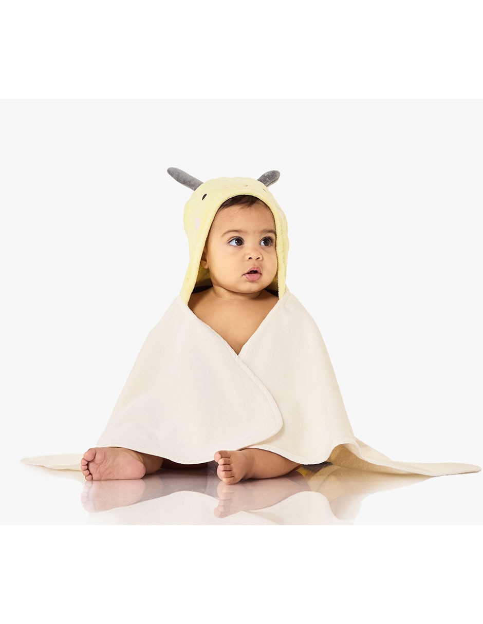Toalla con gorro Bee Critter de algodón infantil