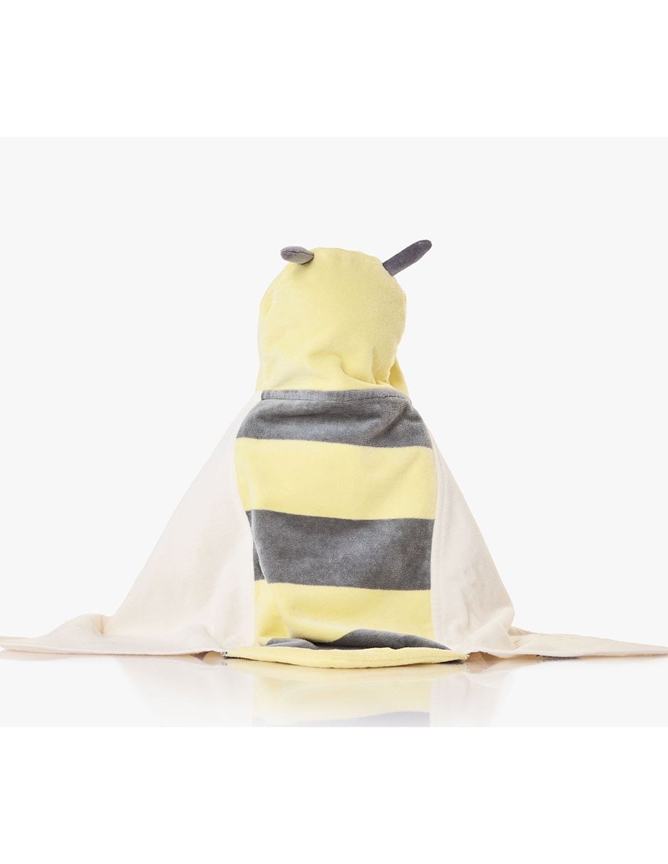 Toalla con gorro Bee Critter de algodón infantil