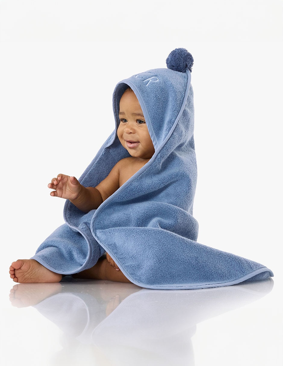 Toalla con gorro Pom Pom de algodón infantil