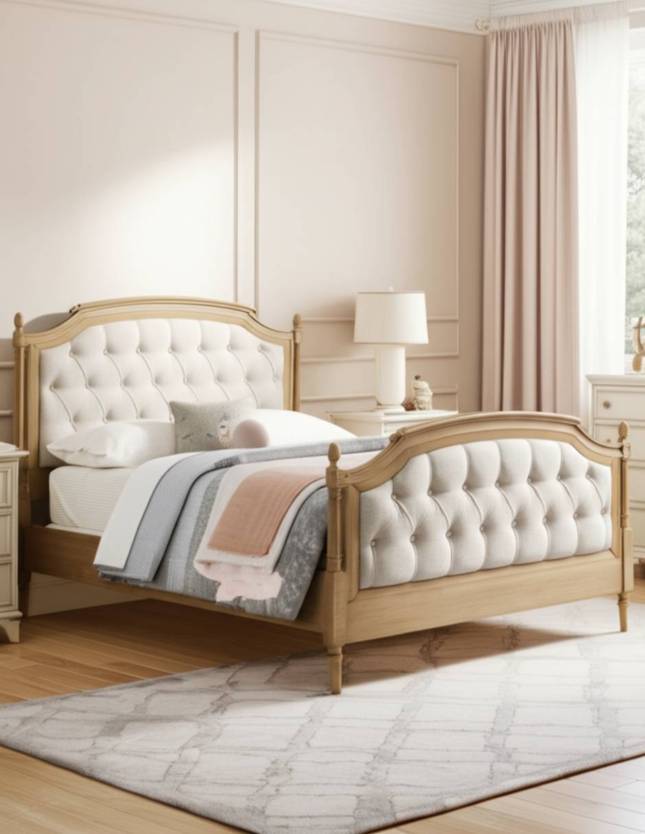Cama Blythe de madera matrimonial