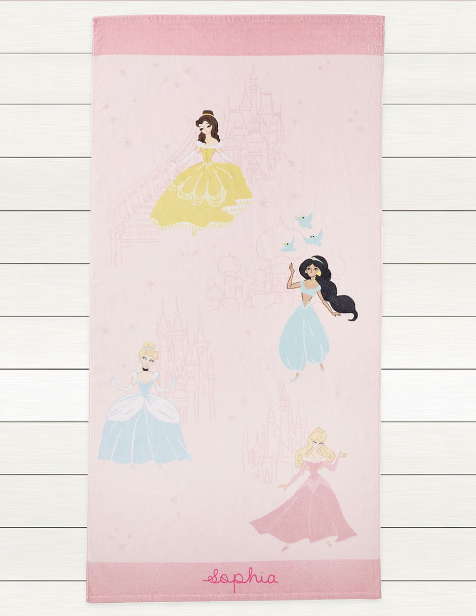 Toalla de playa Disney Princess Castles de algodón infantil 6