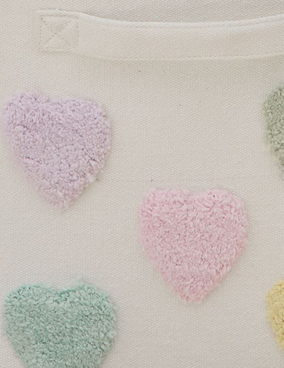 Cesto multiusos Embroidered Hearts de algodón 2