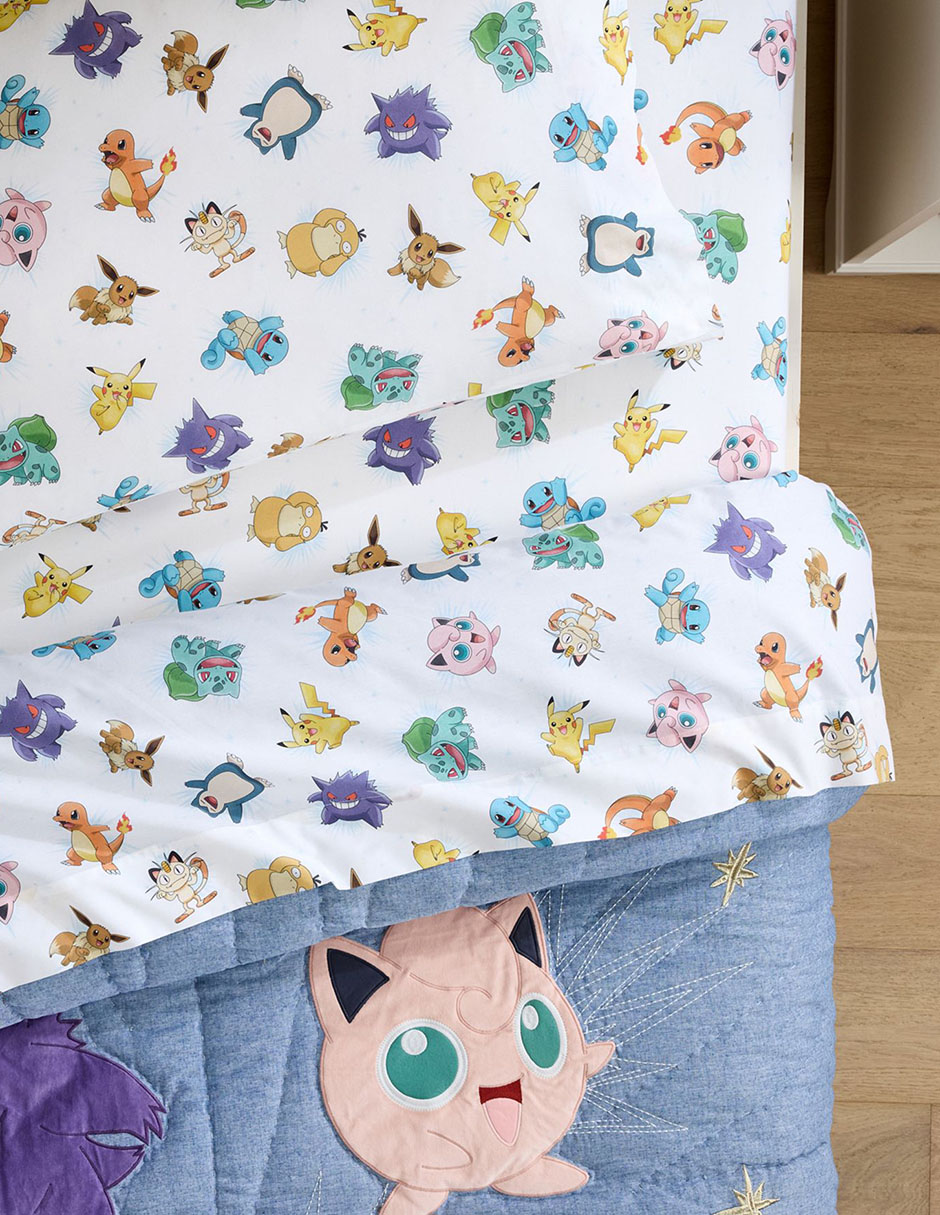 Juego de sábanas de algodón 200 hilos Pokémon