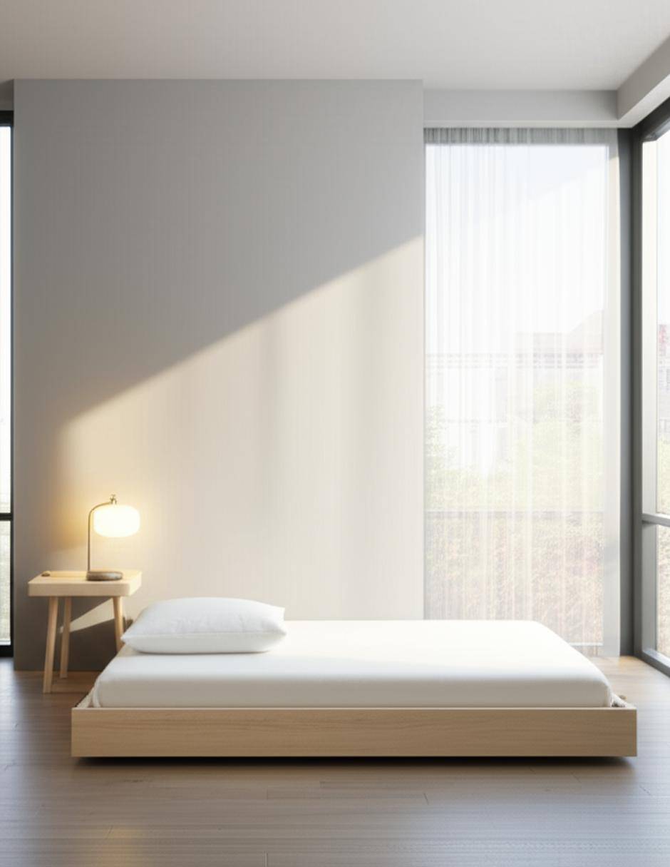 Cama baja Coronado de madera individual