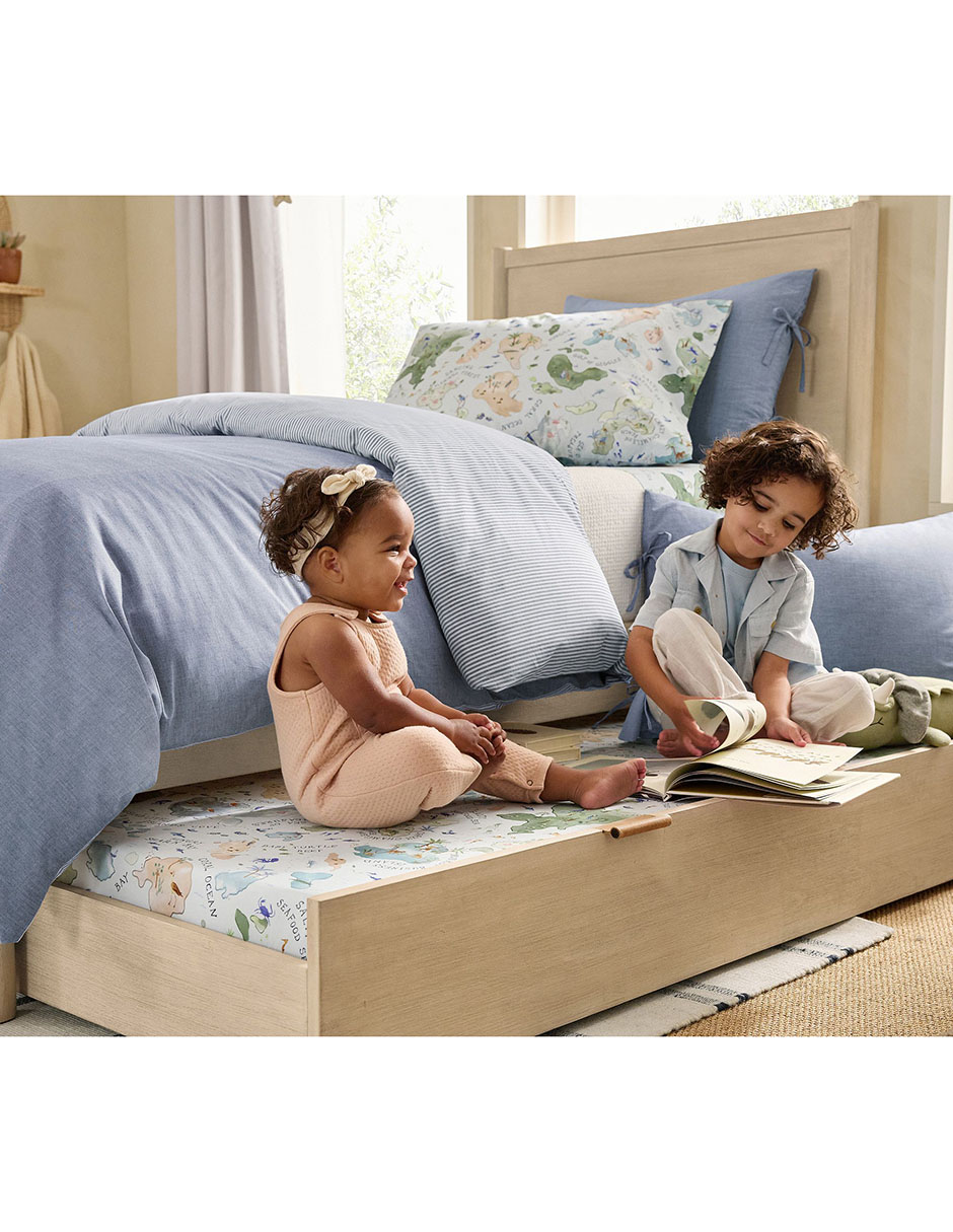 Cama baja Coronado de madera individual 5