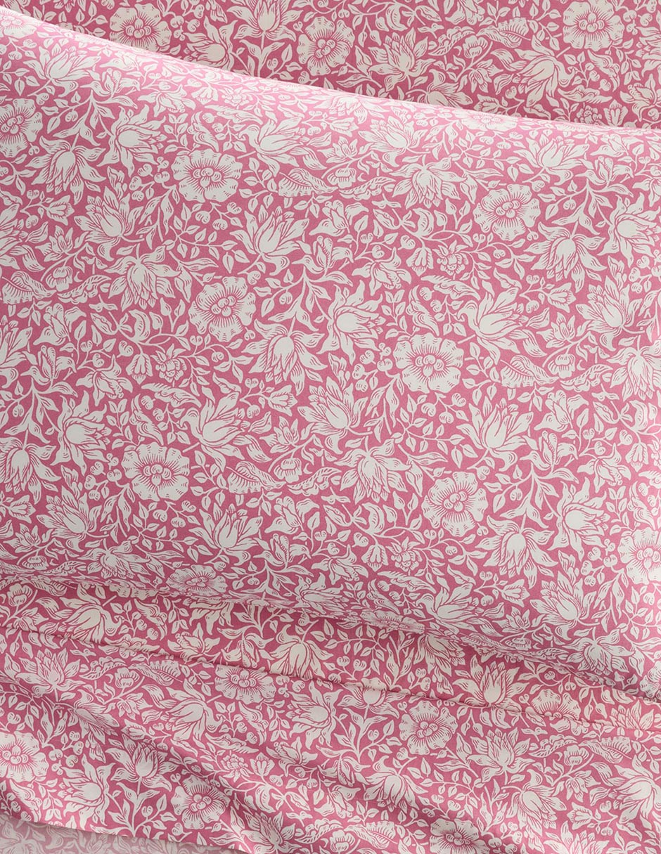 Juego de sábanas de algodón Morris & Co. Mallow Floral 2