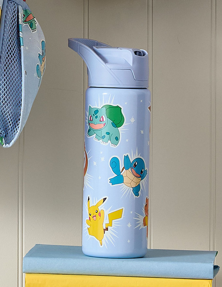 Termo de acero inoxidable Mackenzie Pokemón con tapa push pull 650 ml 2