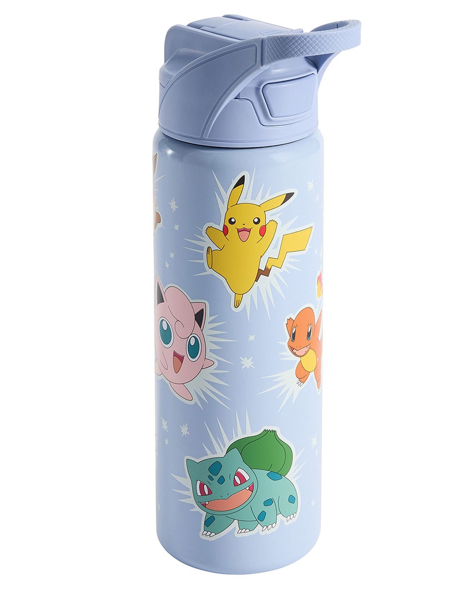 Termo de acero inoxidable Mackenzie Pokemón con tapa push pull 650 ml 4