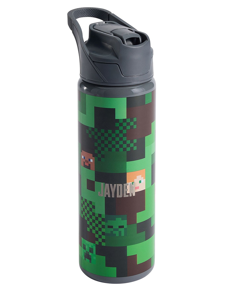Termo de acero inoxidable Mackenzie Minecraft Camo con tapa a presión 650 ml Termo de acero inoxidable Mackenzie Minecraft Camo con tapa a presión 650 ml