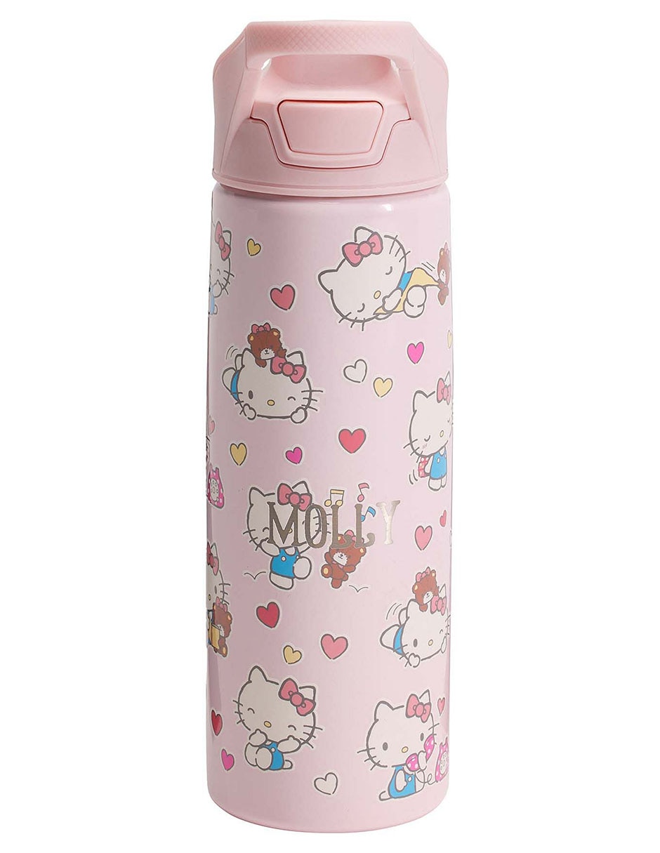 Termo de acero inoxidable Mackenzie Hello Kitty con tapa flip top 550 ml Termo de acero inoxidable Mackenzie Hello Kitty con tapa flip top 550 ml