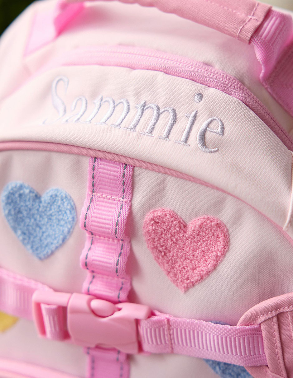 Mochila escolar Mackenzie Pastel Chenille Hearts para niña 4