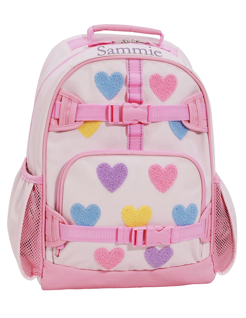 Mochila escolar Mackenzie Pastel Chenille Hearts para niña