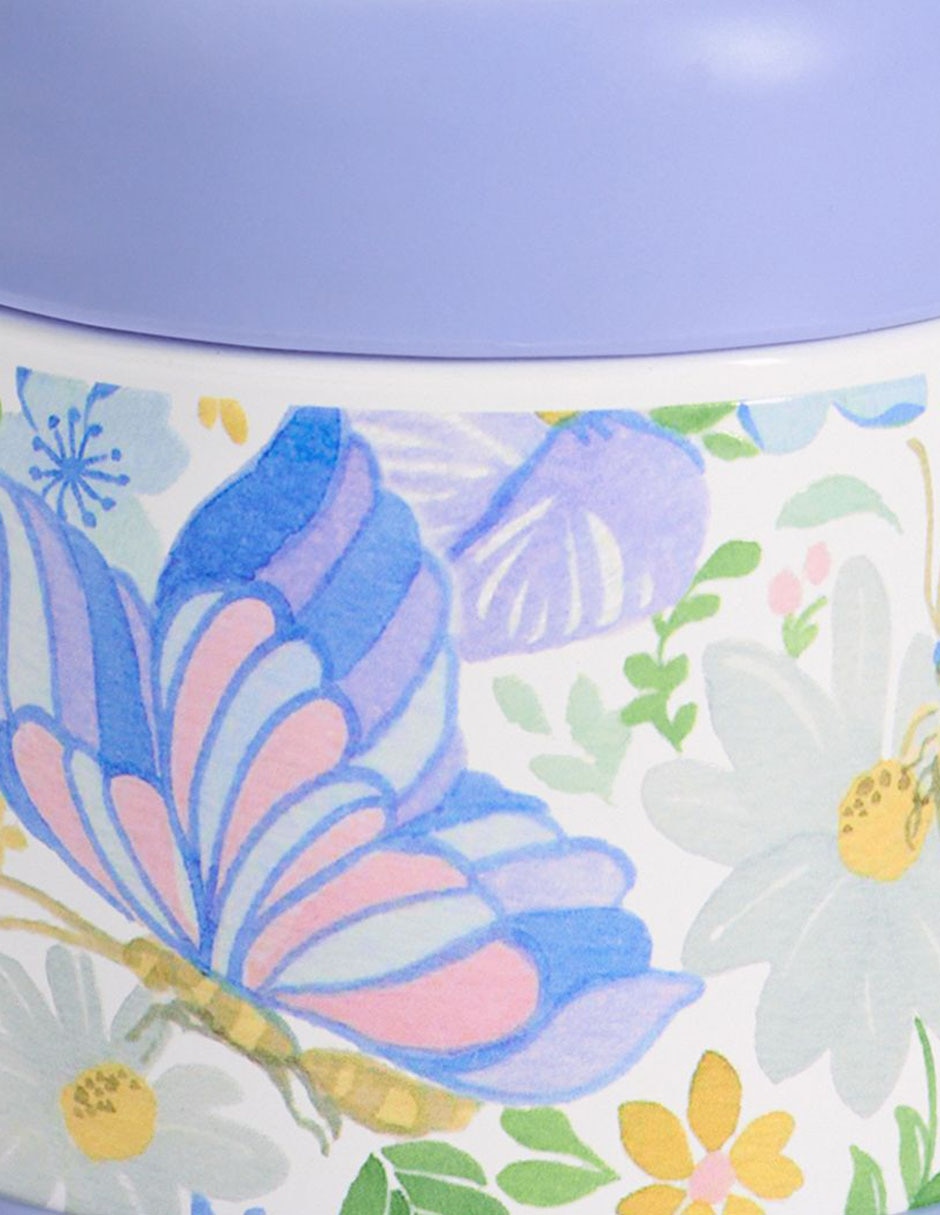 Recipiente térmico de acero inoxidable Mackenzie Butterfly Garden con tapa rosca 295 ml 2