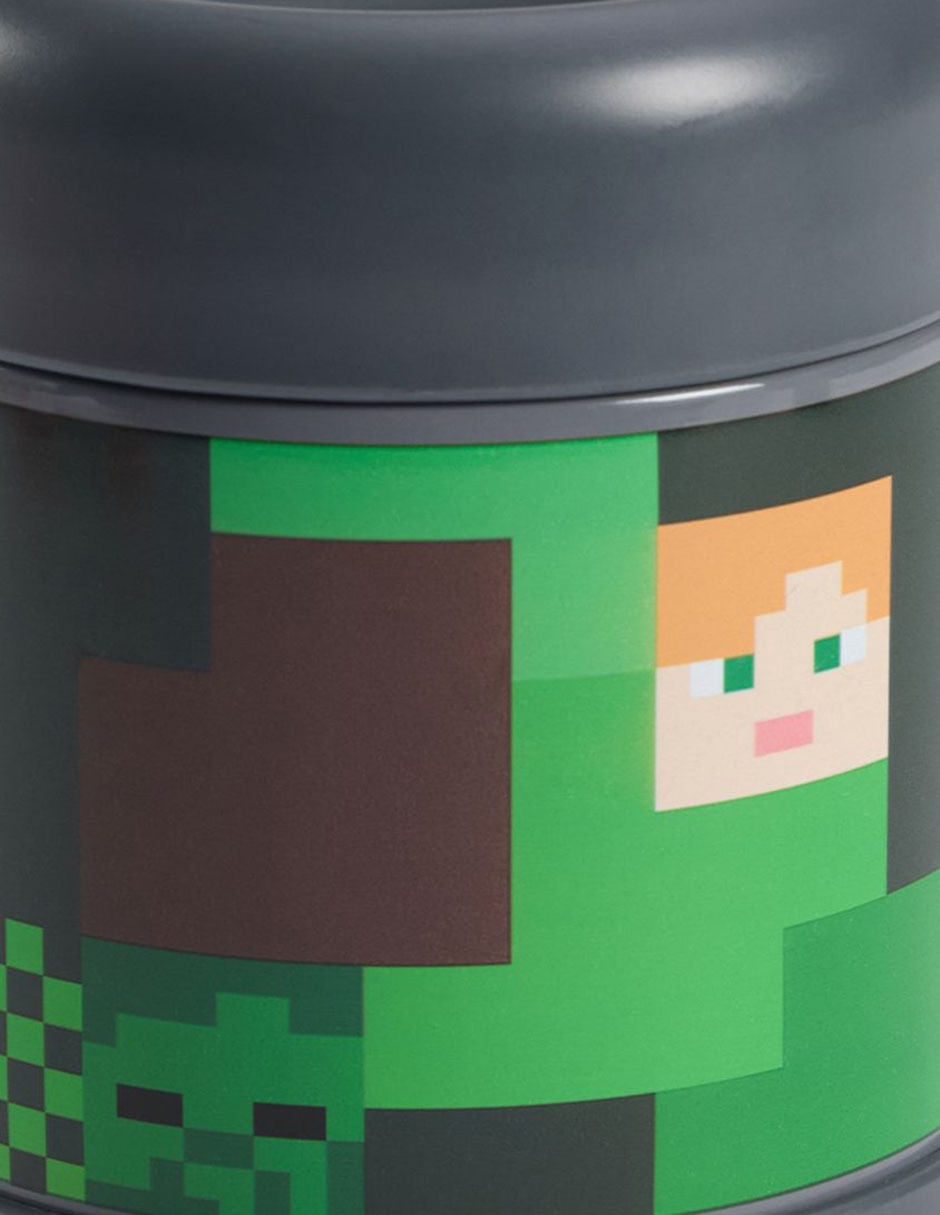 Recipiente térmico de acero inoxidable Mackenzie Minecraft con tapa rosca 295 ml 2