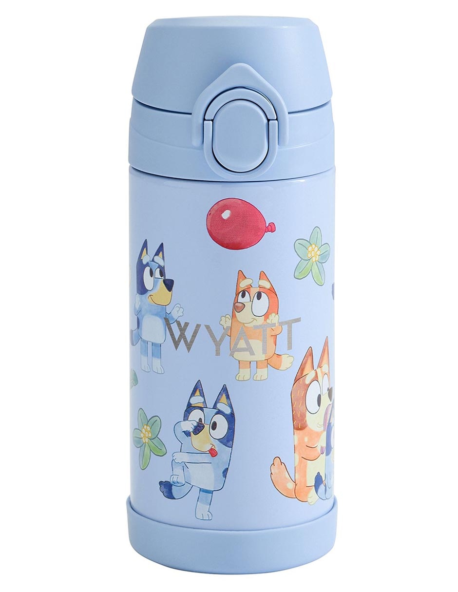Termo de acero inoxidable Mackenzie Bluey con tapa flip top 355 ml Termo de acero inoxidable Mackenzie Bluey con tapa flip top 355 ml