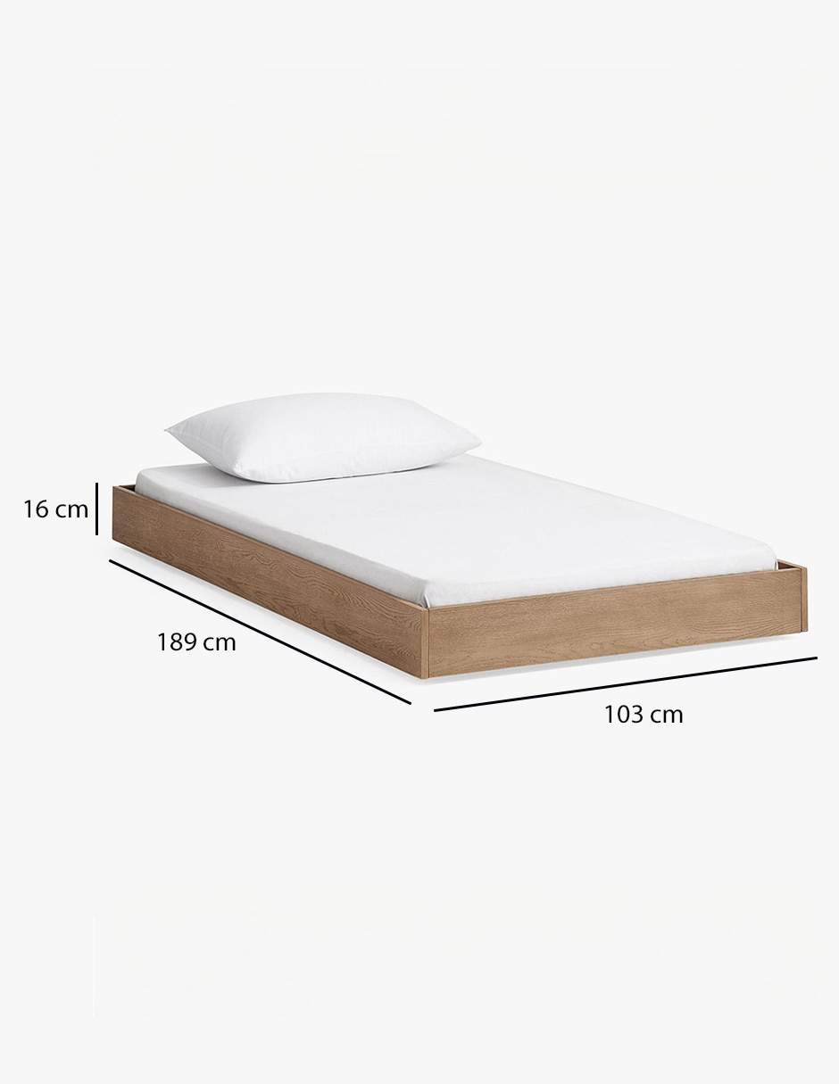 Cama baja Catalina de madera individual 5