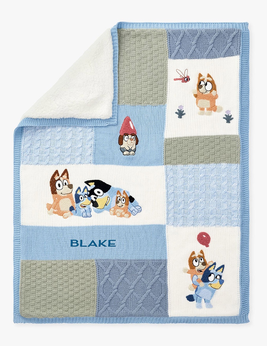 Cobija de tejido plano Bluey y Bingo para bebé