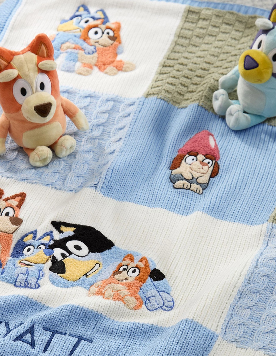 Cobija de tejido plano Bluey y Bingo para bebé 4