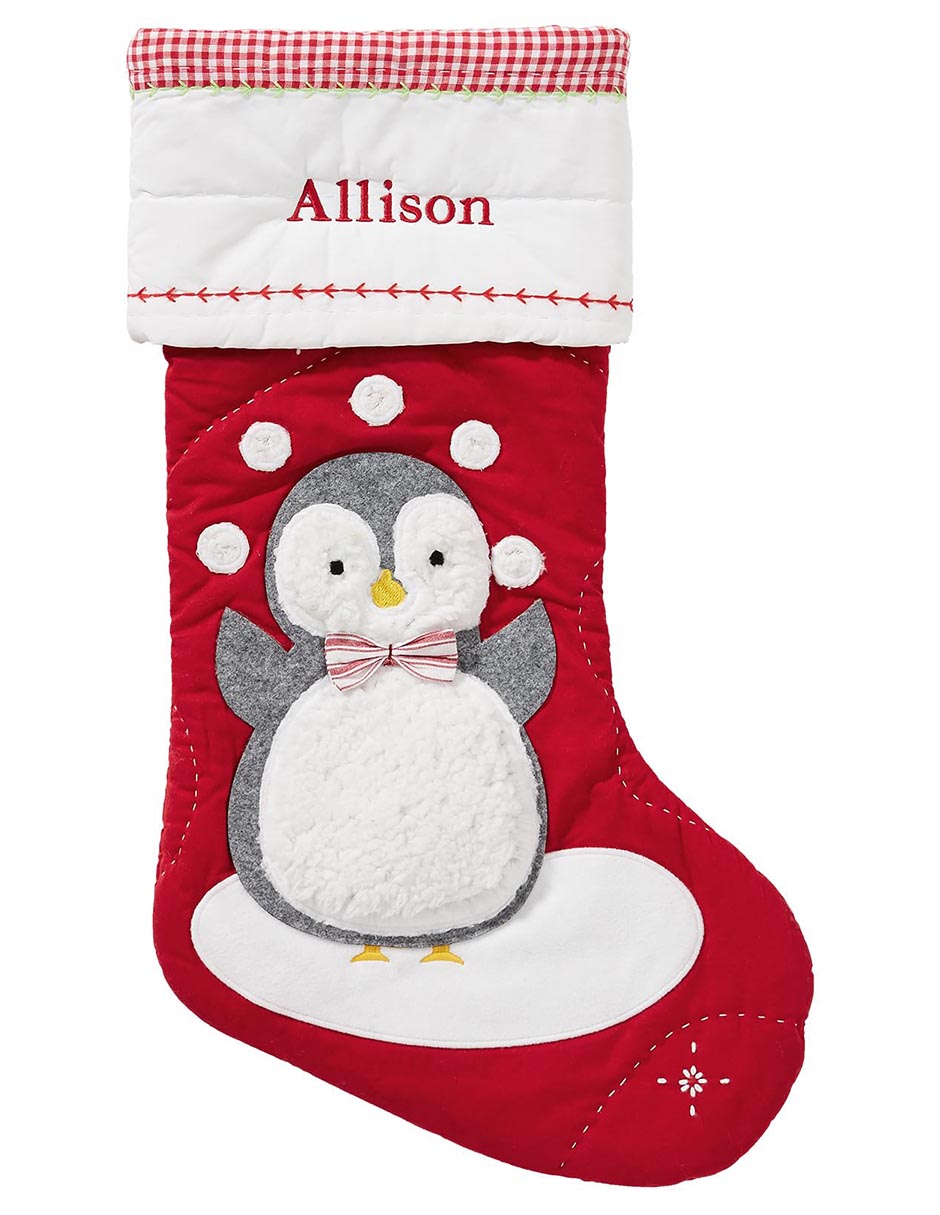 Bota navideña Juggling Penguin estampado navideño