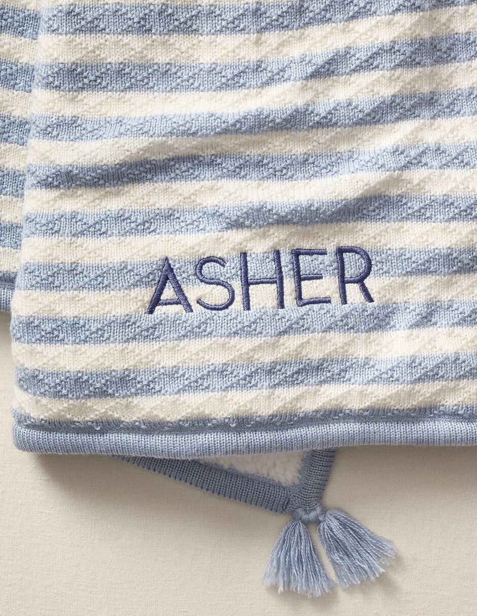 Cobija de tejido jacquard Striped Luxe para bebé