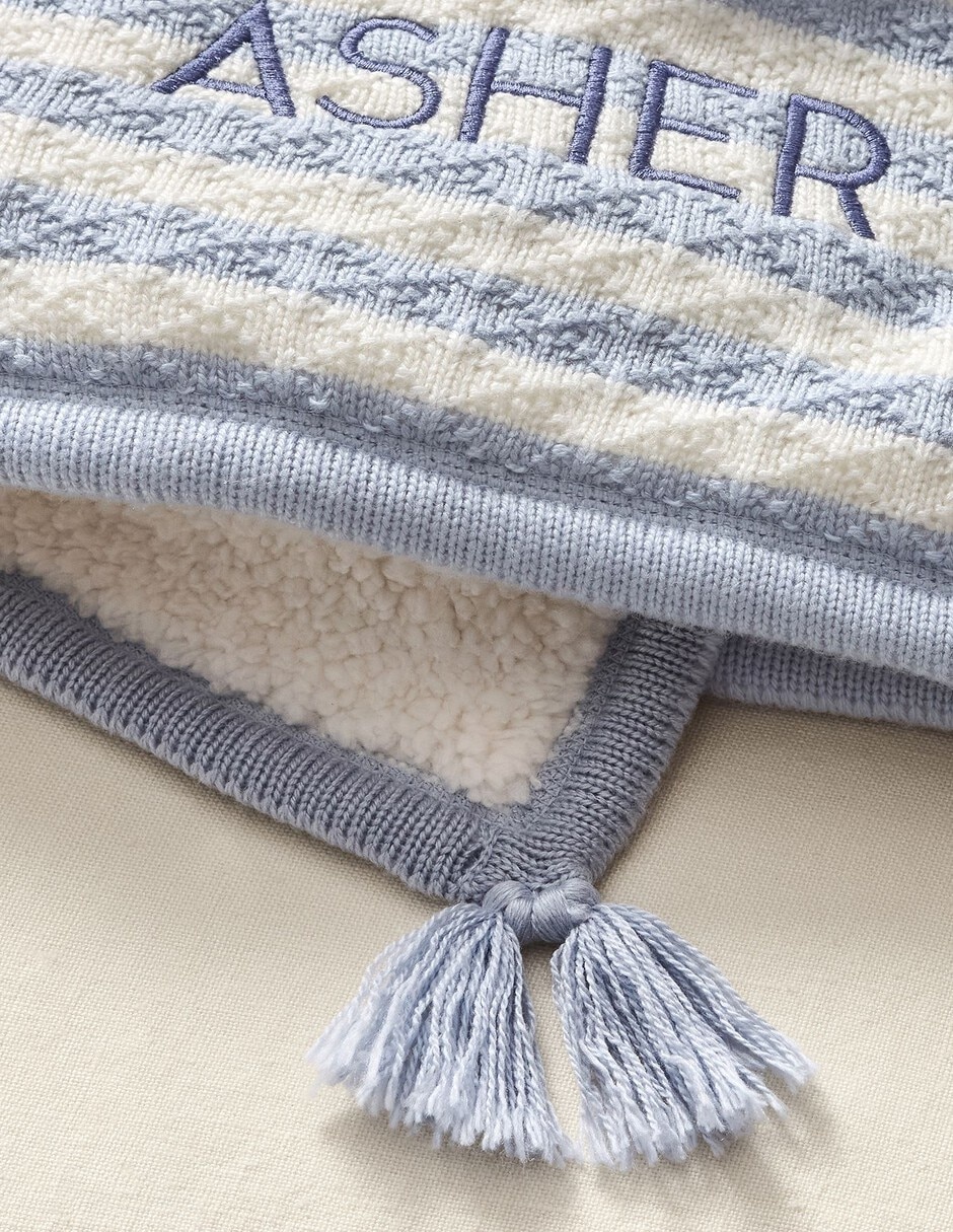 Cobija de tejido jacquard Striped Luxe para bebé