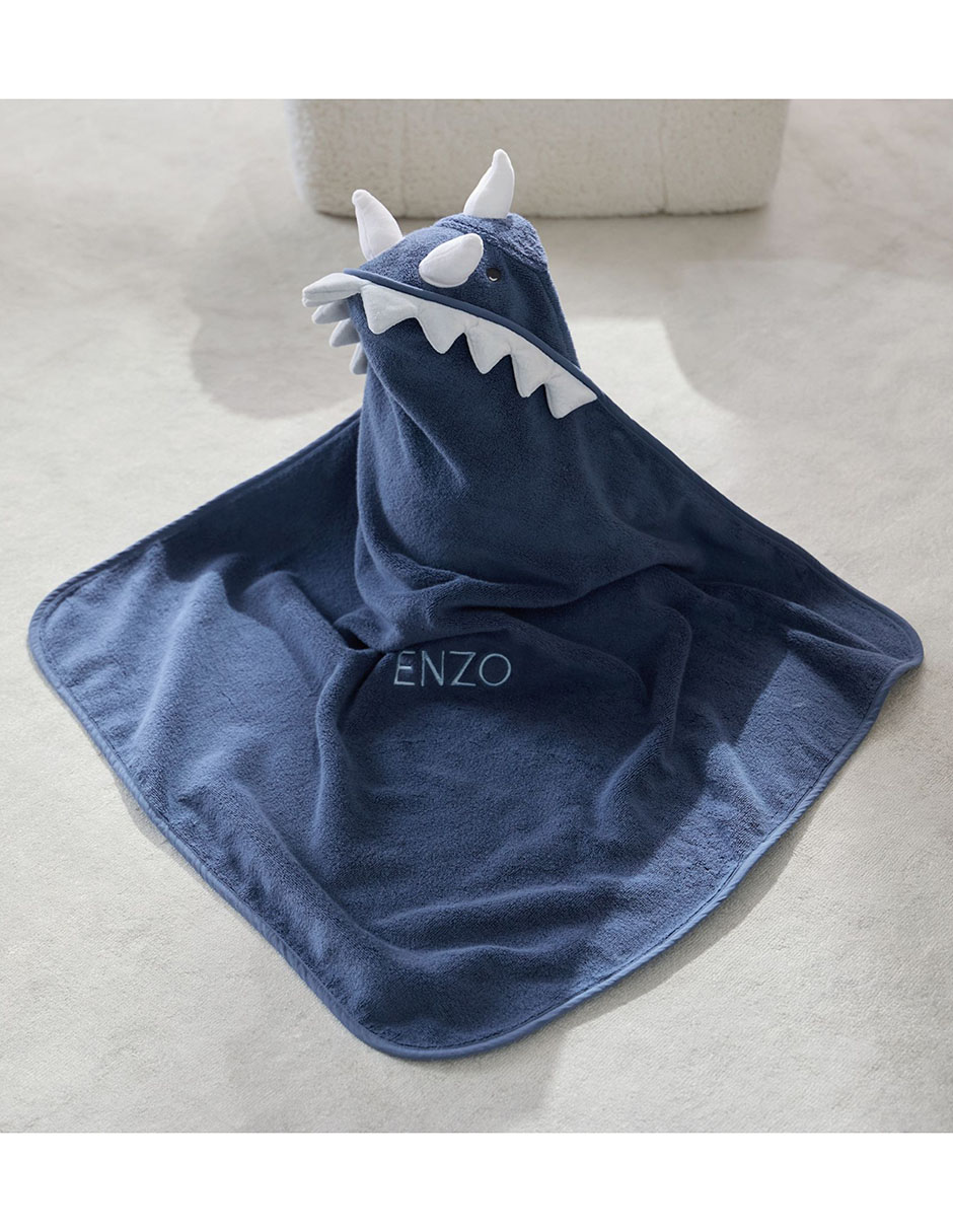 Set de toalla con gorro Dino de algodón 3