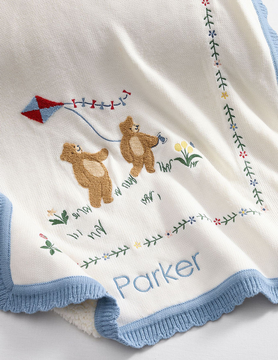 Cobija de tejido plano Riley Sheehey Bear para bebé 2