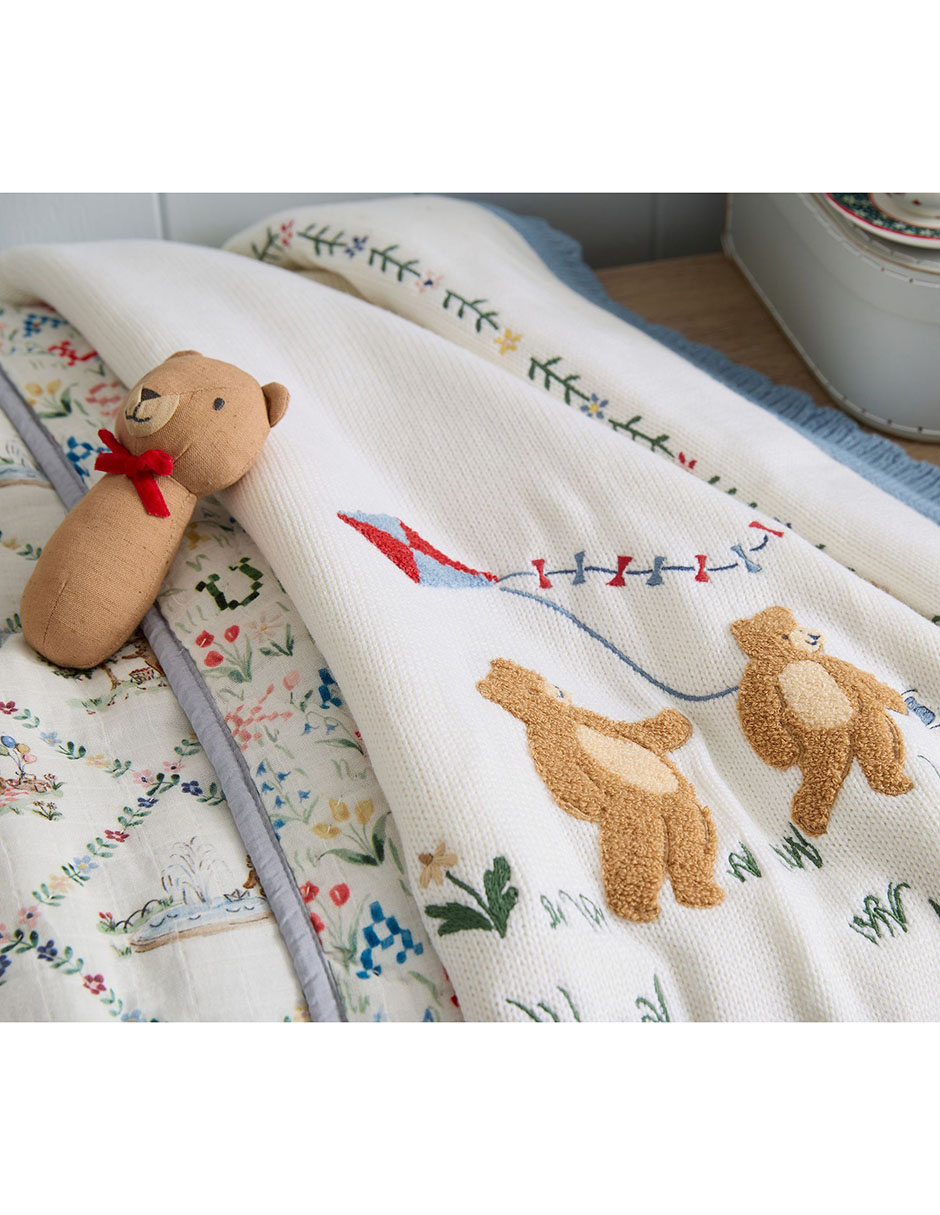 Cobija de tejido plano Riley Sheehey Bear para bebé 3