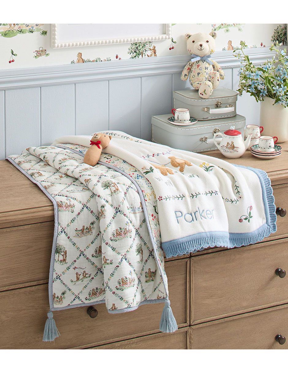 Cobija de tejido plano Riley Sheehey Bear para bebé 4