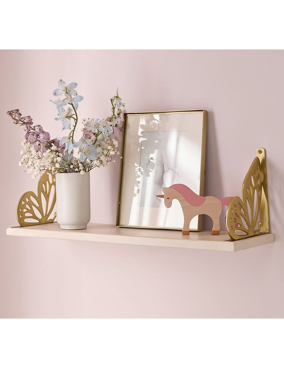 Repisa Gold Butterfly de madera mango 3