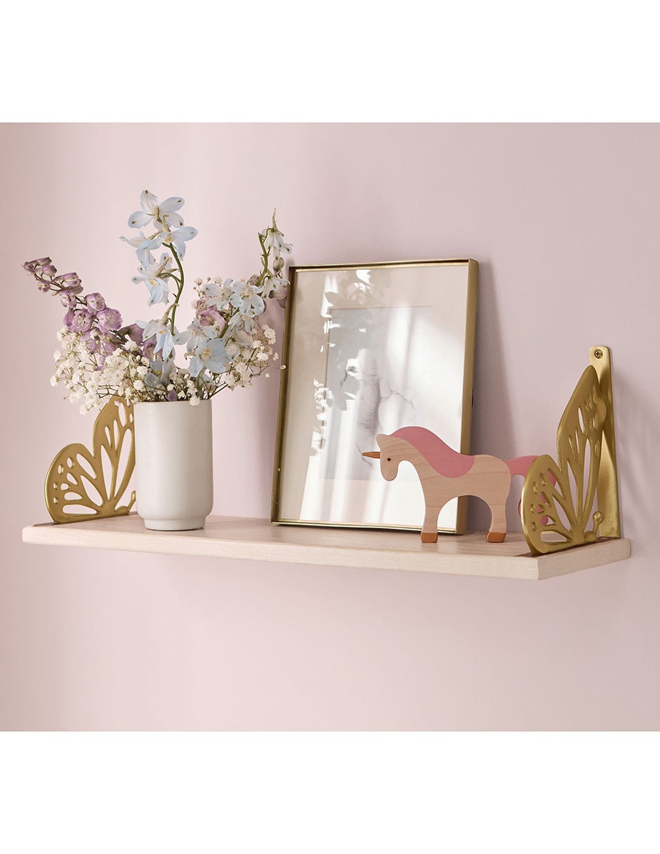 Repisa Gold Butterfly de madera mango 2