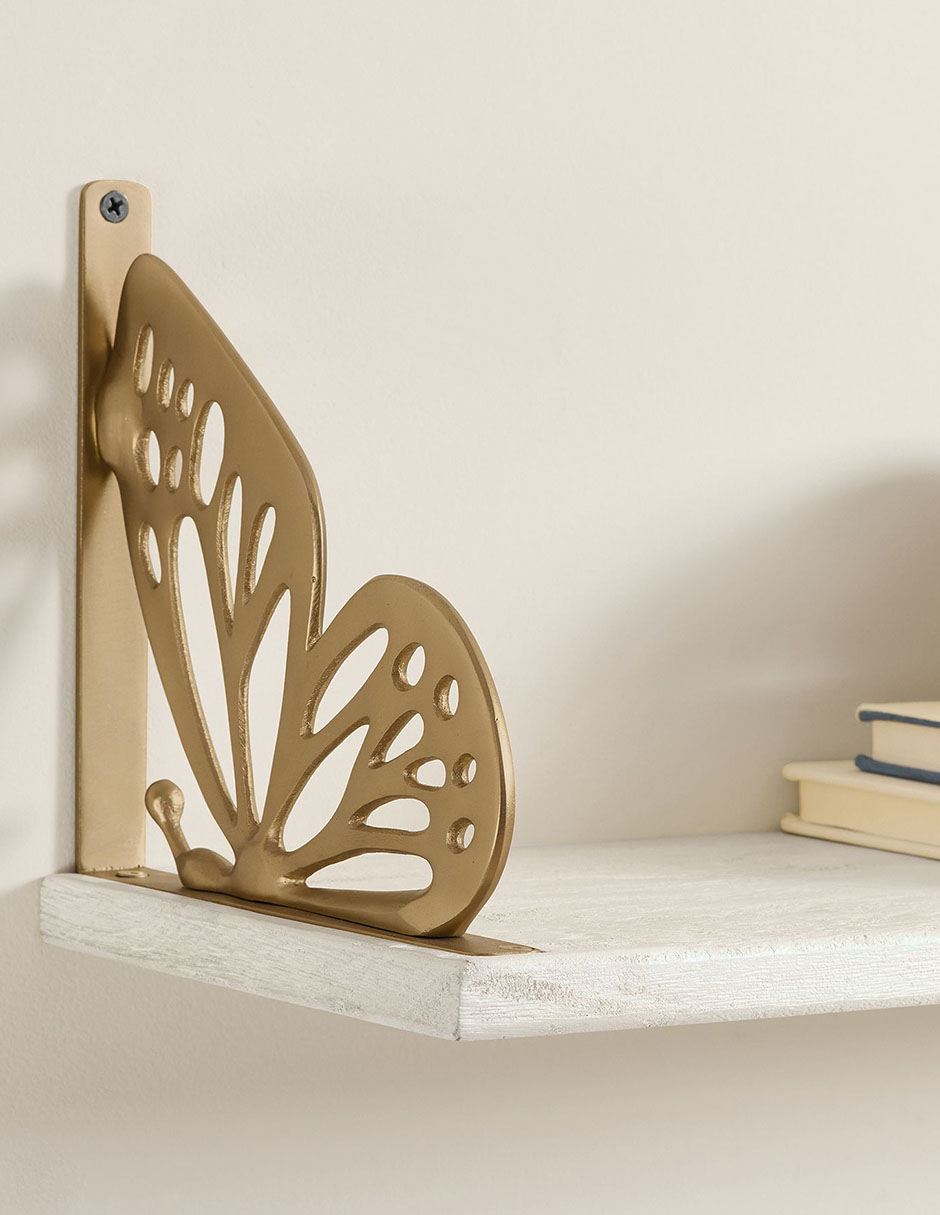 Repisa Gold Butterfly de madera mango 3
