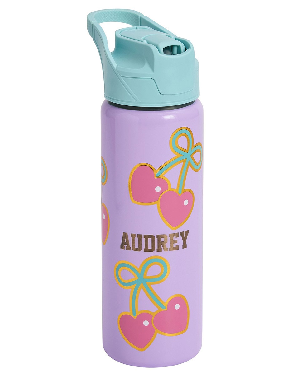 Termo de acero inoxidable Mackenzie SCL Cherry Bows con tapa flip top 650 ml