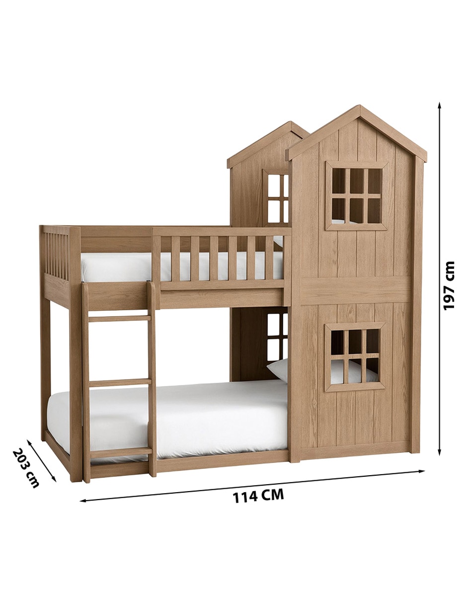 Litera Treehouse de madera individual 9