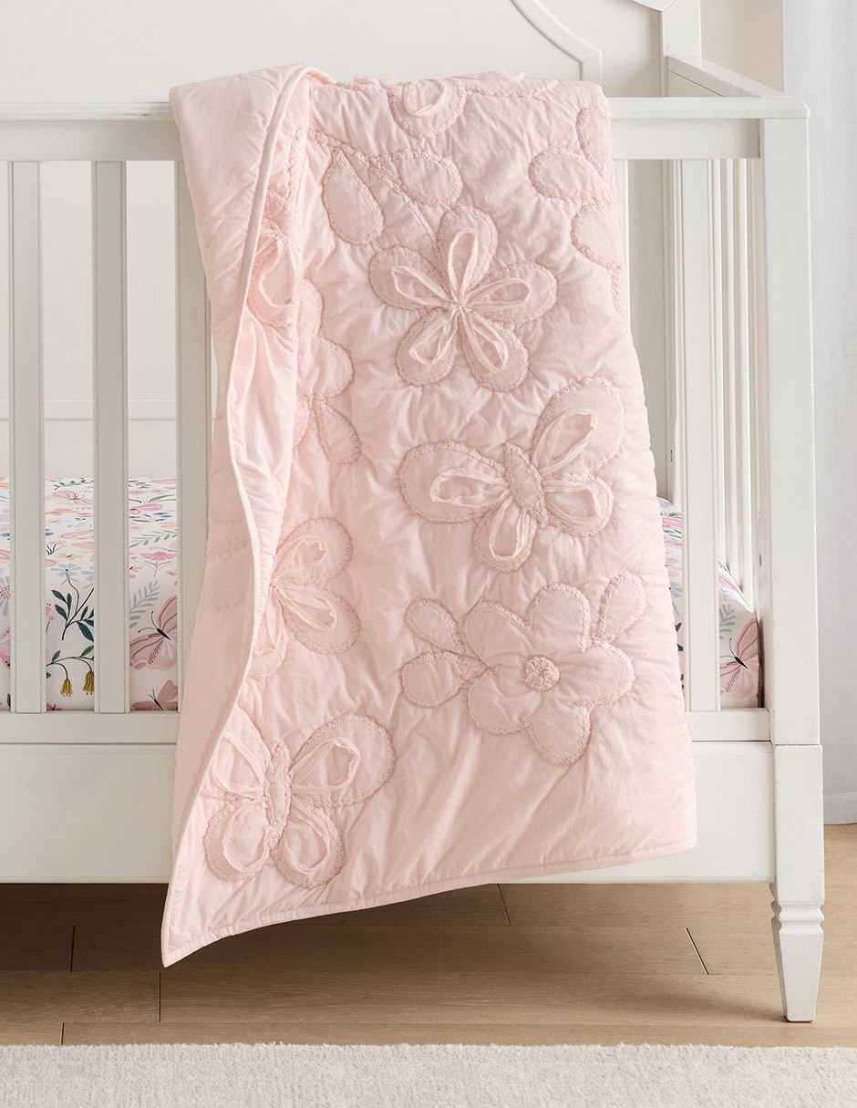 Cobija tejido plano Ruffle Floral para bebé 2