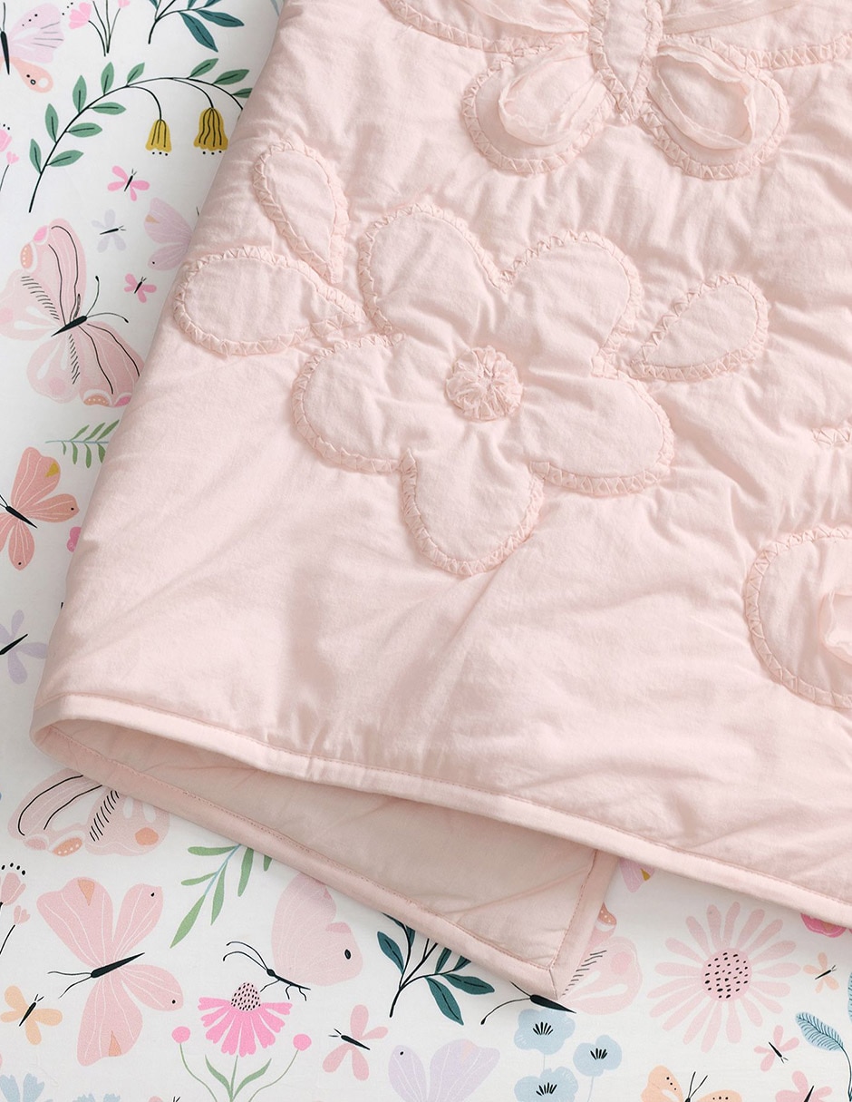 Cobija tejido plano Ruffle Floral para bebé 3